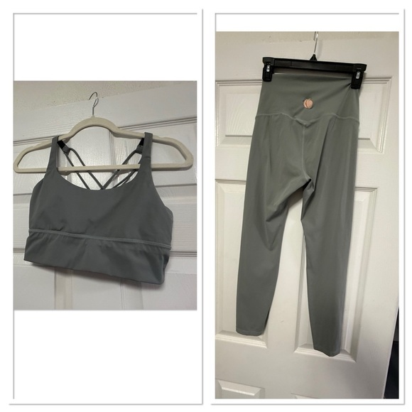 Other - Two-Piece Gray Activewear Set | High-Waisted Leggings & Sports Bra like new